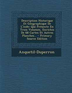 Front cover_Description Historique Et Géographique De L'inde