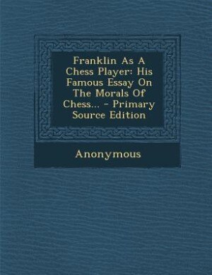 Couverture_Franklin As A Chess Player