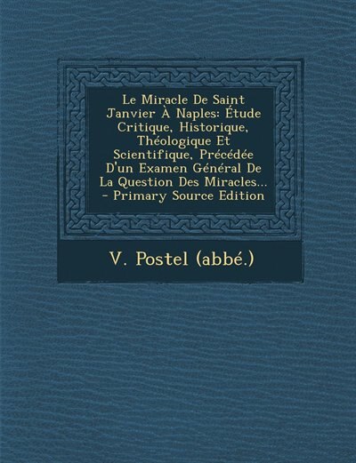 Front cover_Le Miracle De Saint Janvier À Naples
