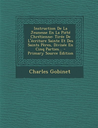 Front cover_Instruction De La Jeunesse En La Piété Chrétienne
