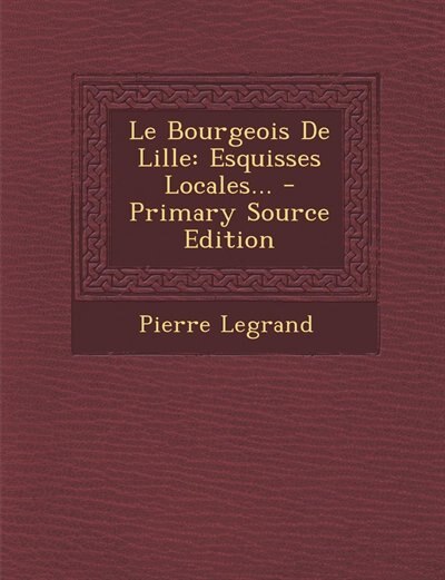 Couverture_Le Bourgeois De Lille