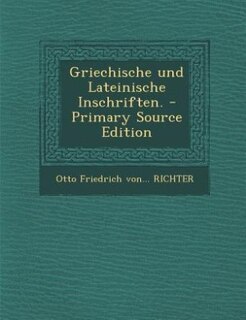 Front cover_Griechische und Lateinische Inschriften. - Primary Source Edition