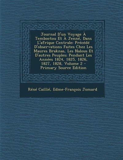 Front cover_Journal D'un Voyage À Temboctou Et À Jenné, Dans L'afrique Centrale