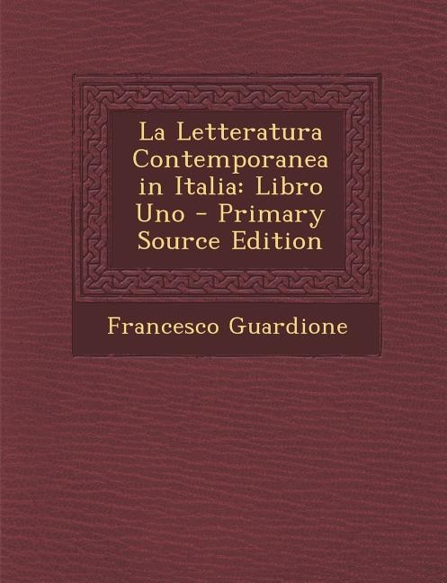 Front cover_La Letteratura Contemporanea in Italia