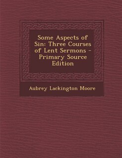 Front cover_Some Aspects of Sin
