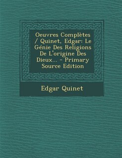 Front cover_Oeuvres Completes / Quinet, Edgar