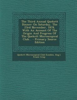 Front cover_The Third Annual Quekett Dinner