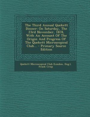 Front cover_The Third Annual Quekett Dinner
