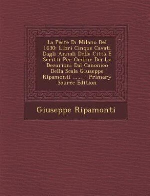 Couverture_La Peste Di Milano Del 1630