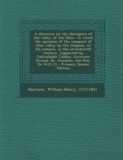 Couverture_A discourse on the aborigines of the valley of the Ohio