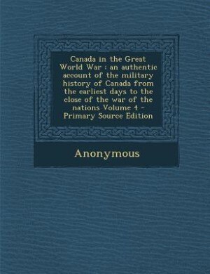 Front cover_Canada in the Great World War