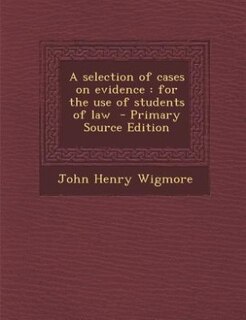Couverture_A selection of cases on evidence