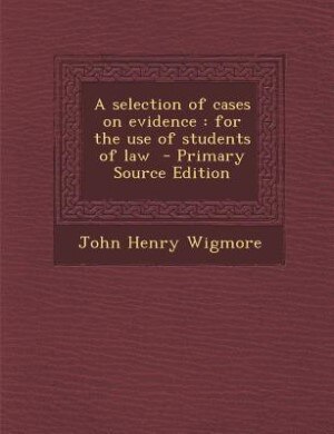 Couverture_A selection of cases on evidence