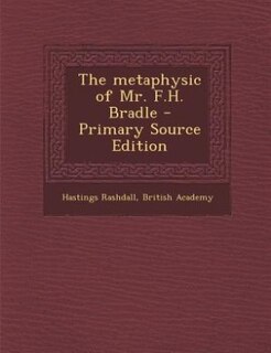Couverture_The metaphysic of Mr. F.H. Bradle