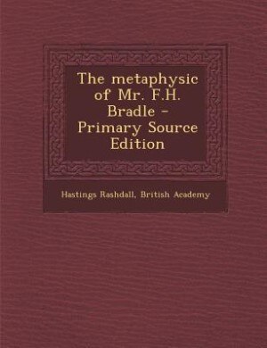 Couverture_The metaphysic of Mr. F.H. Bradle