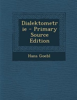 Dialektometrie - Primary Source Edition