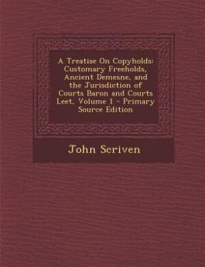 Front cover_A Treatise On Copyholds