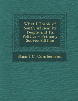 Couverture_What I Think of South Africa