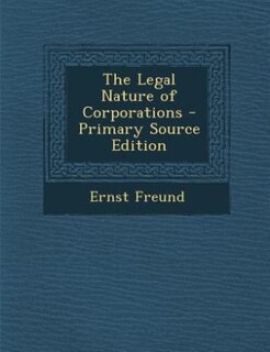 Couverture_The Legal Nature of Corporations