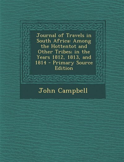 Couverture_Journal of Travels in South Africa
