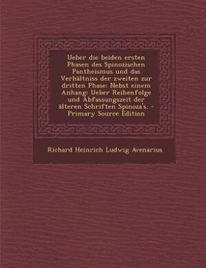 Front cover_Ueber die beiden ersten Phasen des Spinozischen Pantheismus und das Verhältniss der zweiten zur dritten Phase