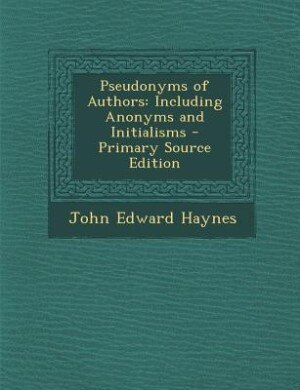 Couverture_Pseudonyms of Authors