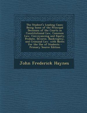 Front cover_The Student's Leading Cases
