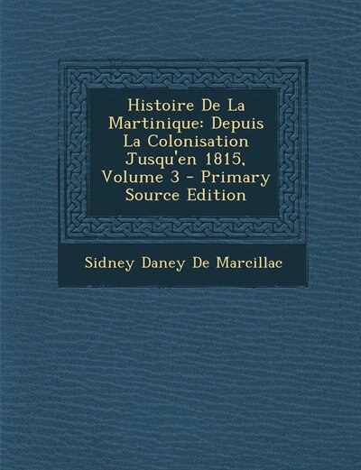 Front cover_Histoire De La Martinique