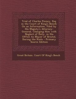 Couverture_Trial of Charles Pinney, Esq. in the Court of King's Bench