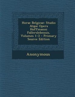 Front cover_Horae Belgicae