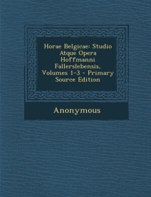 Front cover_Horae Belgicae