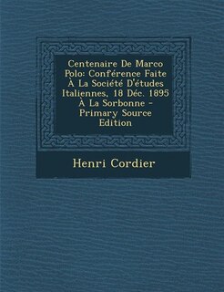 Front cover_Centenaire De Marco Polo