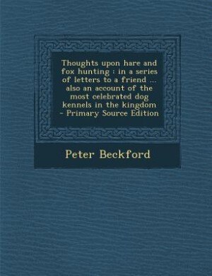 Front cover_Thoughts upon hare and fox hunting
