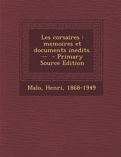 Front cover_Les corsaires