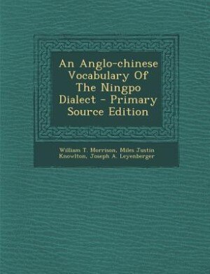 Couverture_An Anglo-chinese Vocabulary Of The Ningpo Dialect