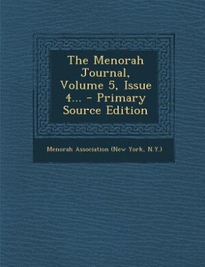 Front cover_The Menorah Journal, Volume 5, Issue 4... - Primary Source Edition