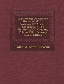 Couverture_A Memorial Of Gessner Harrison