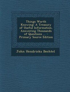 Front cover_Things Worth Knowing