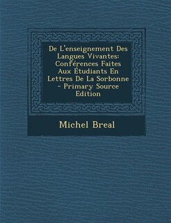 Front cover_De L'enseignement Des Langues Vivantes