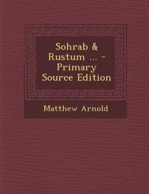 Front cover_Sohrab & Rustum ...