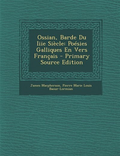 Couverture_Ossian, Barde Du Iiie Siècle