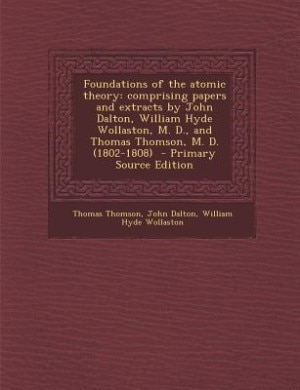 Front cover_Foundations of the atomic theory
