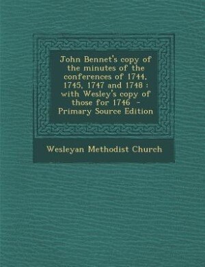 Front cover_John Bennet's copy of the minutes of the conferences of 1744, 1745, 1747 and 1748