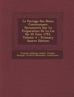 Front cover_Le Partage Des Biens Communaux