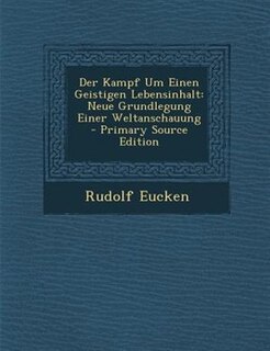 Couverture_Der Kampf Um Einen Geistigen Lebensinhalt
