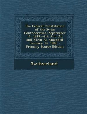 Front cover_The Federal Constitution of the Swiss Confederation