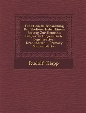 Front cover_Funktionelle Behandlung Der Skoliose