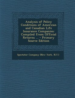 Couverture_Analysis of Policy Conditions of American and Canadian Life Insurance Companies
