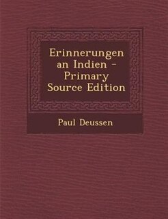 Couverture_Erinnerungen an Indien - Primary Source Edition