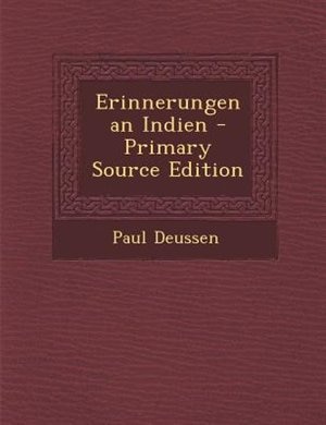 Couverture_Erinnerungen an Indien - Primary Source Edition